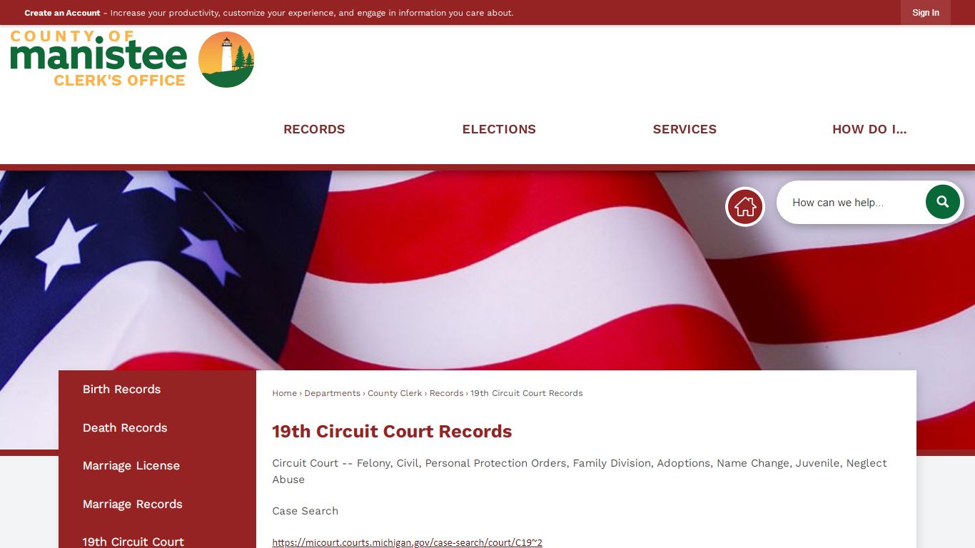 19th Circuit Court Records | Manistee County, MI